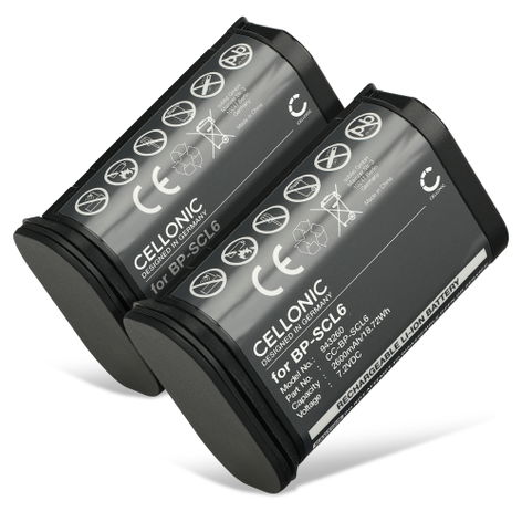 2x Battery for Leica Q3; Q2 BP-SCL6 (2600mAh, 7.2V) from CELLONIC