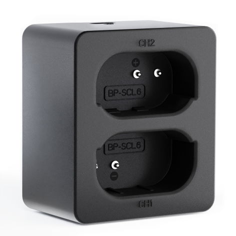 USB Dual Battery Charger for Leica Q3; Q2 – charges 2x LC-SCL6 batteries, 8.4W, 1m + USB Cable from CELLONIC