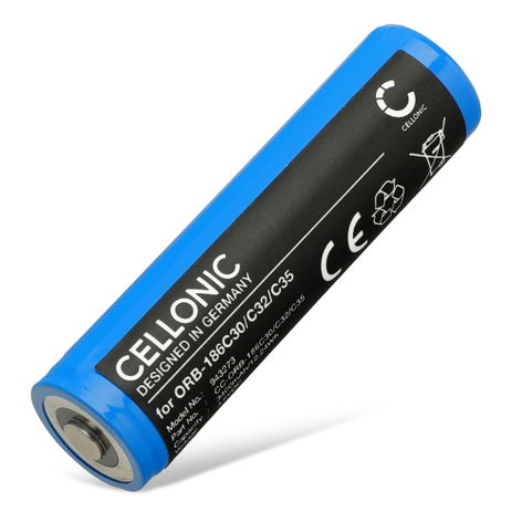 1x Batterie pour Olight Perun; Warrior Mini 2, Mini; Baton Pro; H2R Nova (3400mAh, 3.6V) de CELLONIC