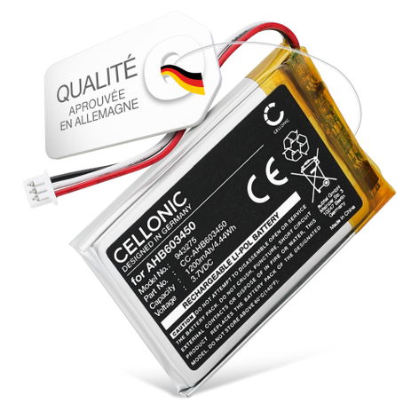 Batterie pour Babysense V35; LeapFrog LF1726-2FHD Babysense AHB603450 (1200mAh, 3.7V) de CELLONIC