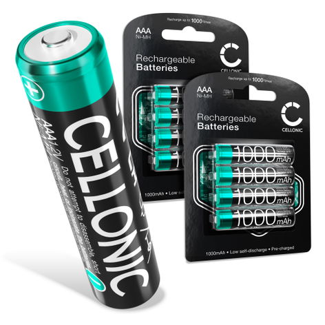 8x Battery for Siemens Gigaset C575A, E390A, A690A, C430A, C430 AAA (1000mAh, 1.2V) from CELLONIC