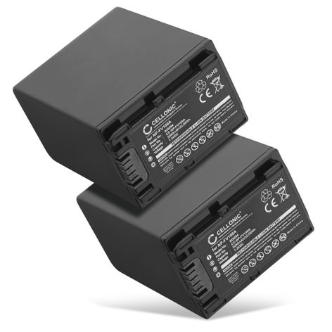 2x Batterie pour Appareils Photo Sony AX53 4K HANDYCAM FDR-AX53; DCR-PJ5; DCR-SR15 NP-FV70A NP-FV50A NP-FV30 NP-FV90 NP-FV100A (3090mAh, 7.2V) de CELLONIC
