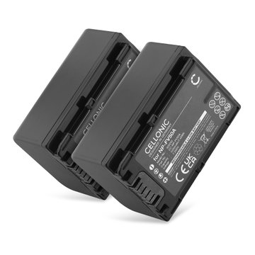 2x Batterie pour Sony AX33 AX100 CX625 CX250 CX260 CX270 AXP33 PJ620 PJ810 PJ200 NP-FV70A NP-FV50A NP-FV30 NP-FV90 NP-FV100A (1030mAh, 7.4V) de CELLONIC