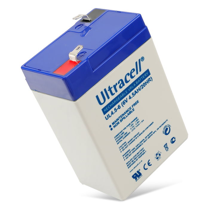 Batterie Bleiakku 6 V, 4,5 Ah (UL4.5-6) Faston (4,8 mm) UL4.5-6 (4500mAh, 6V) de Ultracell