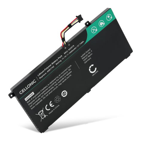 Batterie pour Ordinateurs Portables Lenovo ThinkPad T560, T550, W550, W550s 45N1741 (3400mAh, 11.1V) de CELLONIC