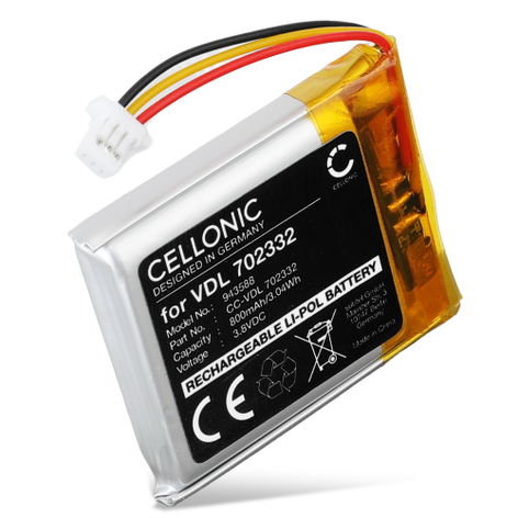 Batterie pour Casques et Écouteurs JBL Tune 720BT, 760BT VDL 702332 (800mAh, 3.8V) de CELLONIC