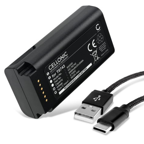 Battery for Eufy Video Doorbell E340 T8743 (6500mAh, 3.7V) + USB Cable from CELLONIC