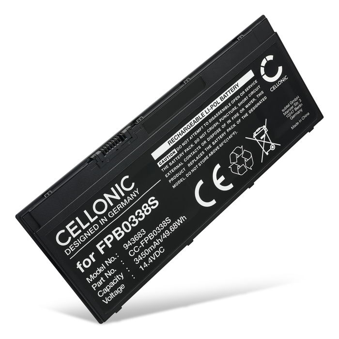 Battery for Fujitsu LifeBook E5510, U749, E5411, T937, Lifebook U7410, E559, U7510, U748, E558, U758, T939, E548, U747, Fujitsu FPB0338S, CP721834-01, CP734928-01 14.4V 3450mAh from CELLONIC