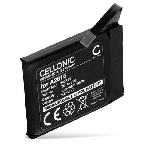 Batterie pour montres connectées et bracelets d’activité Apple Watch Series S8 45mm A2815 (300mAh, 3.86V) de CELLONIC