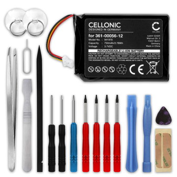 Batterie Garmin Edge Explore 2, Dezl OTR700, 361-00056-12 (750mAh, 3.7V) + kit d'outils de CELLONIC