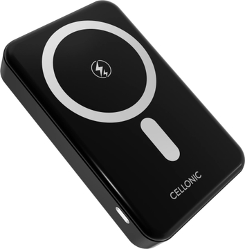 CELLONIC Batterie Externe Magnétique 10000mAh, 15W Sans Fil, 22.5W USB-C Rapide, Compatible MagSafe et Qi, 2 Appareils à la Fois, Aluminium Premium, pour iPhone, Samsung et Autres Appareils, Noir