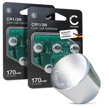 10x piles Pile bouton CR1/3N (3V, 170mAh) de CELLONIC