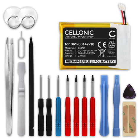 Battery for Garmin Fenix 7X; tactix 7 361-00147-10 (300mAh, 3.7V) + Tool-kit from CELLONIC