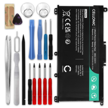 Batterie pour Ordinateurs Portables HP Pavilion 14 X360; EliteBook 835 G10; 14-CE ht03xl (3400mAh, 11.55V) + kit d'outils 17 pièces de CELLONIC